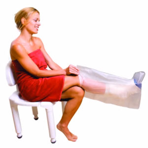 ERP- Protège plâtre pour la douche en plastique transparent (jambe)
