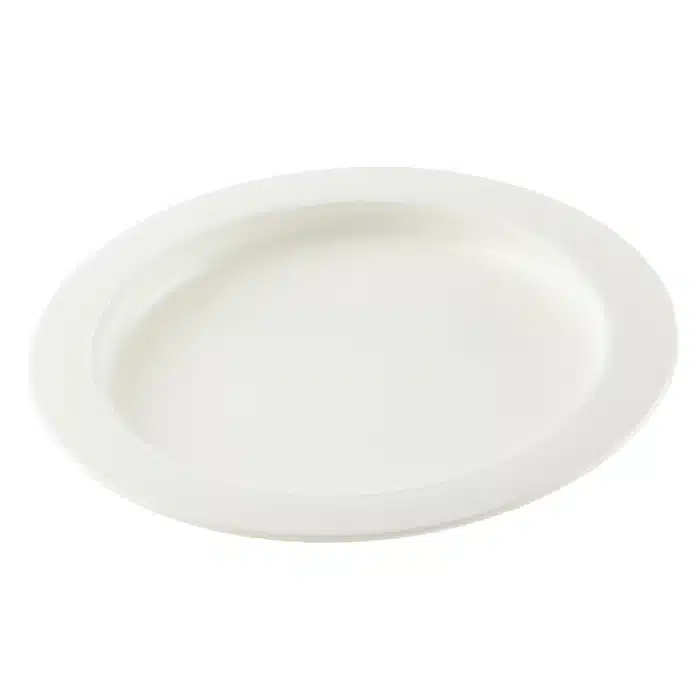 Assiette avec bord intérieur en polypropylène blanc cassé – Image 3