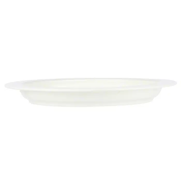 Assiette avec bord intérieur en polypropylène blanc cassé – Image 2