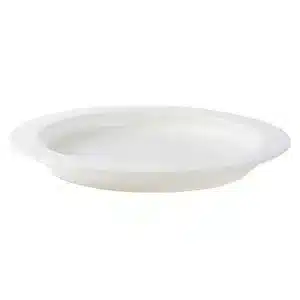 Assiette avec bord intérieur en polypropylène blanc cassé