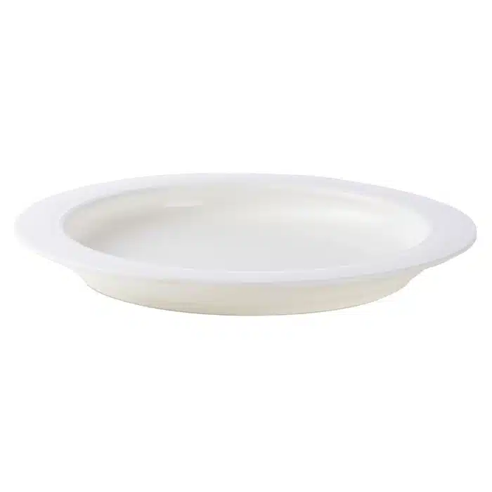 Assiette avec bord intérieur en polypropylène blanc cassé